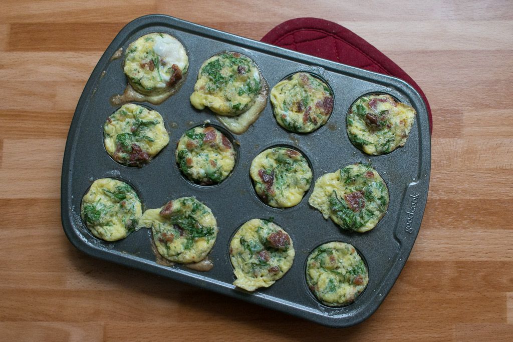 Keto Bacon, Egg and Kale Egg Cups