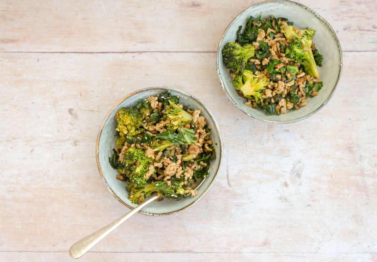 Keto Lemon and Sesame Ground Pork Stir Fry