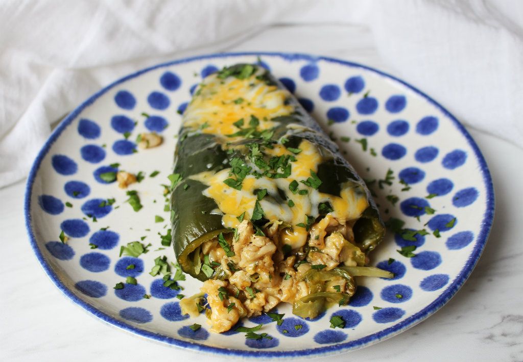 Keto Chicken Taco Stuffed Poblano Peppers