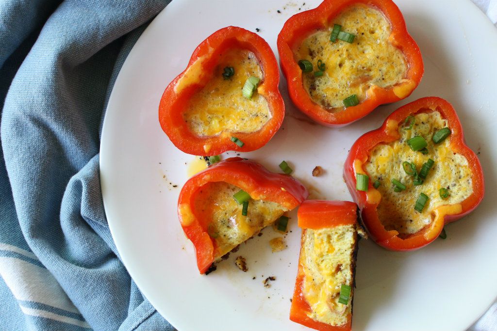 Keto Bacon and Egg Bell Pepper Towers