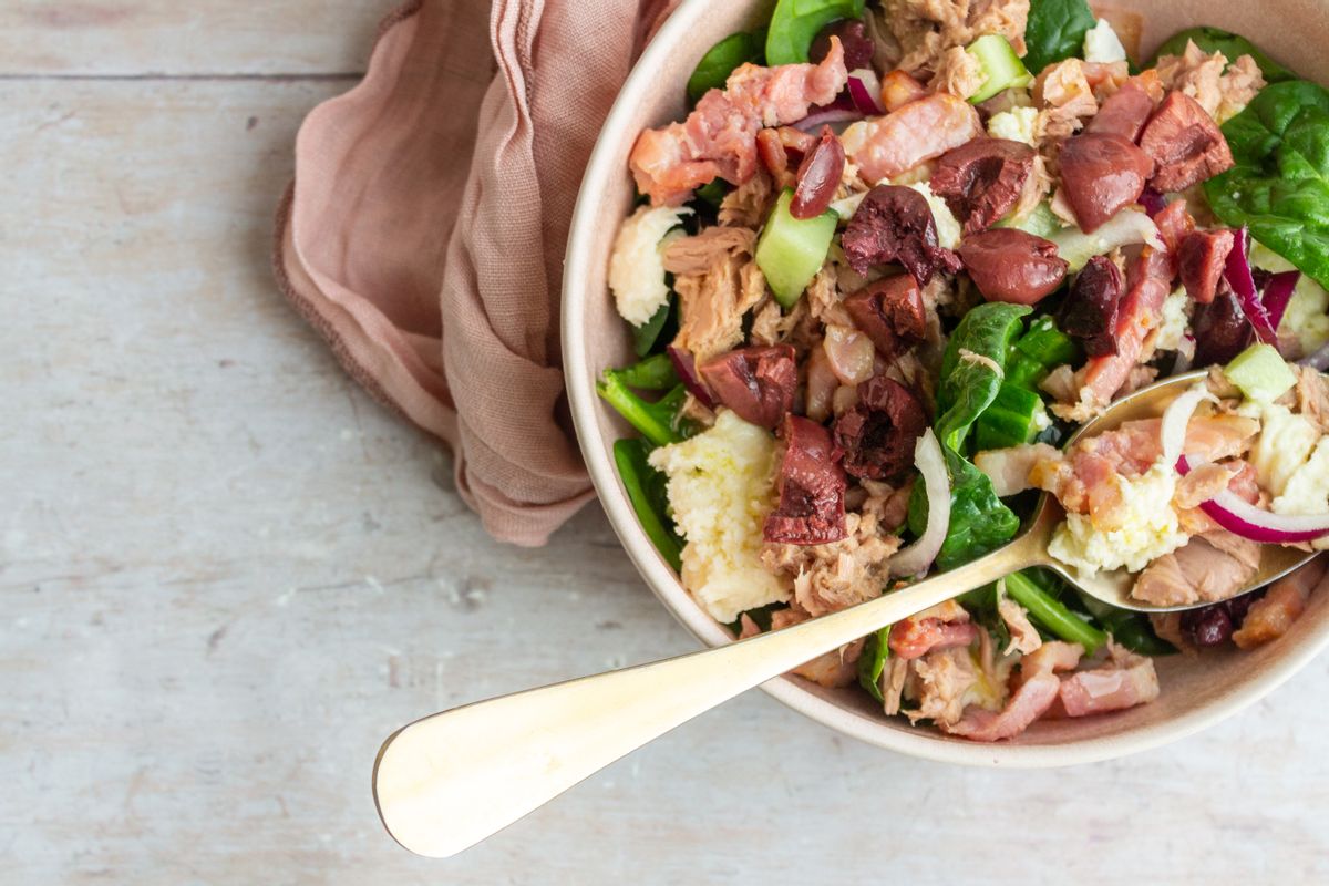 Keto Tuna, Pancetta and Mozzarella Salad