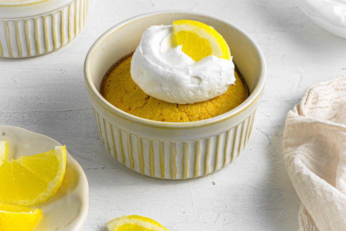 Keto Lemon Cakes with Vanilla Cream