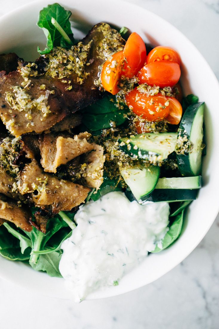 Low Carb Gyro Bowls With Tzatziki Sauce