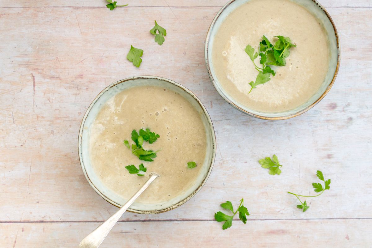 Keto Cream of Mushroom and Leek Soup