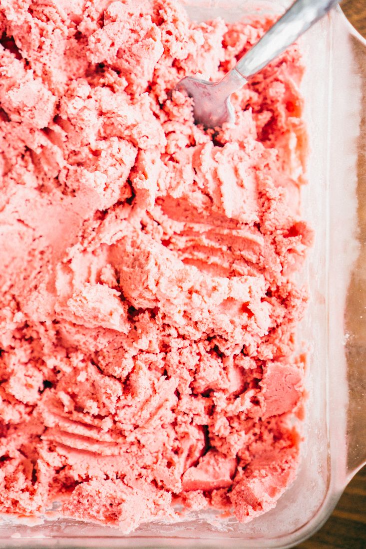 Keto Strawberries & Cream Granita