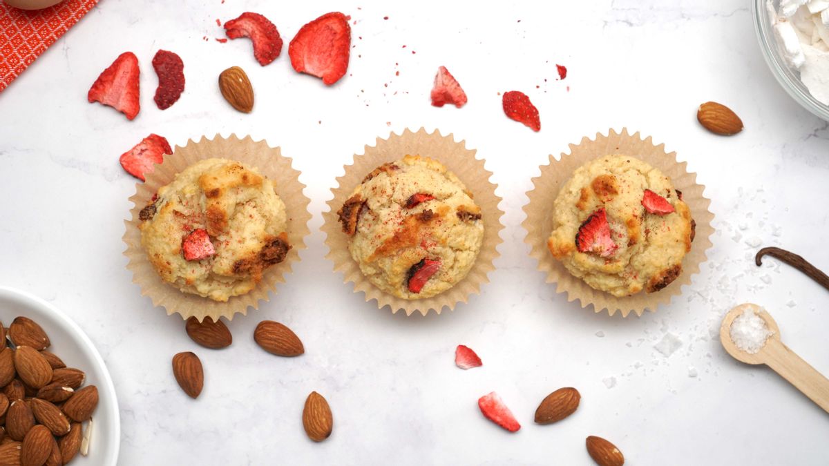 Keto Paleo Strawberry Breakfast Muffins