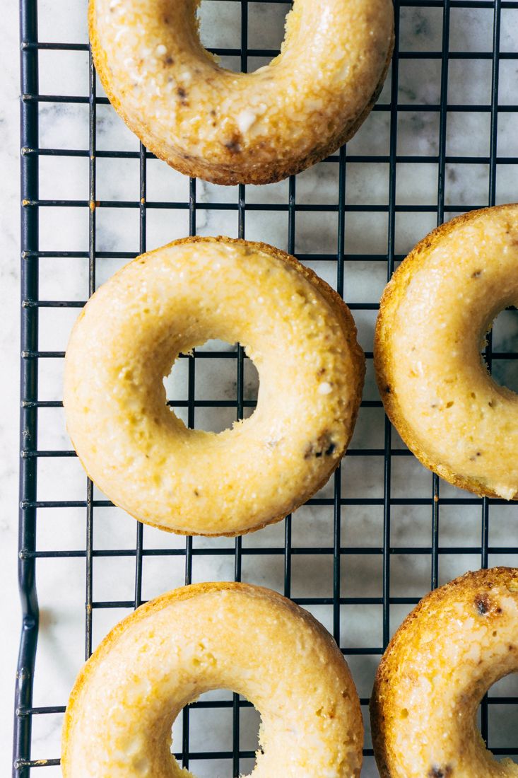 Keto Blueberry Glazed Donuts