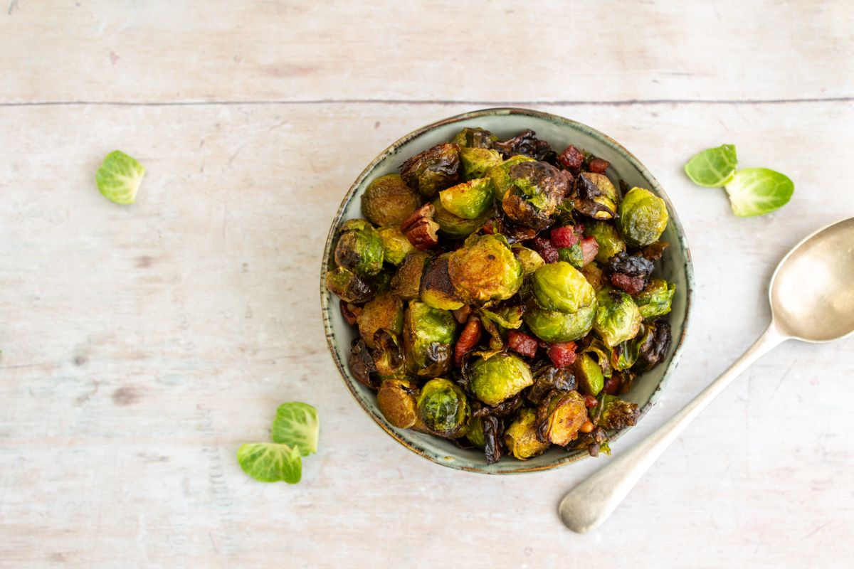 Keto Maple Cinnamon Roasted Sprouts