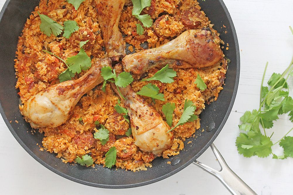 Keto Paprika Chicken Drumsticks With Chorizo Rice