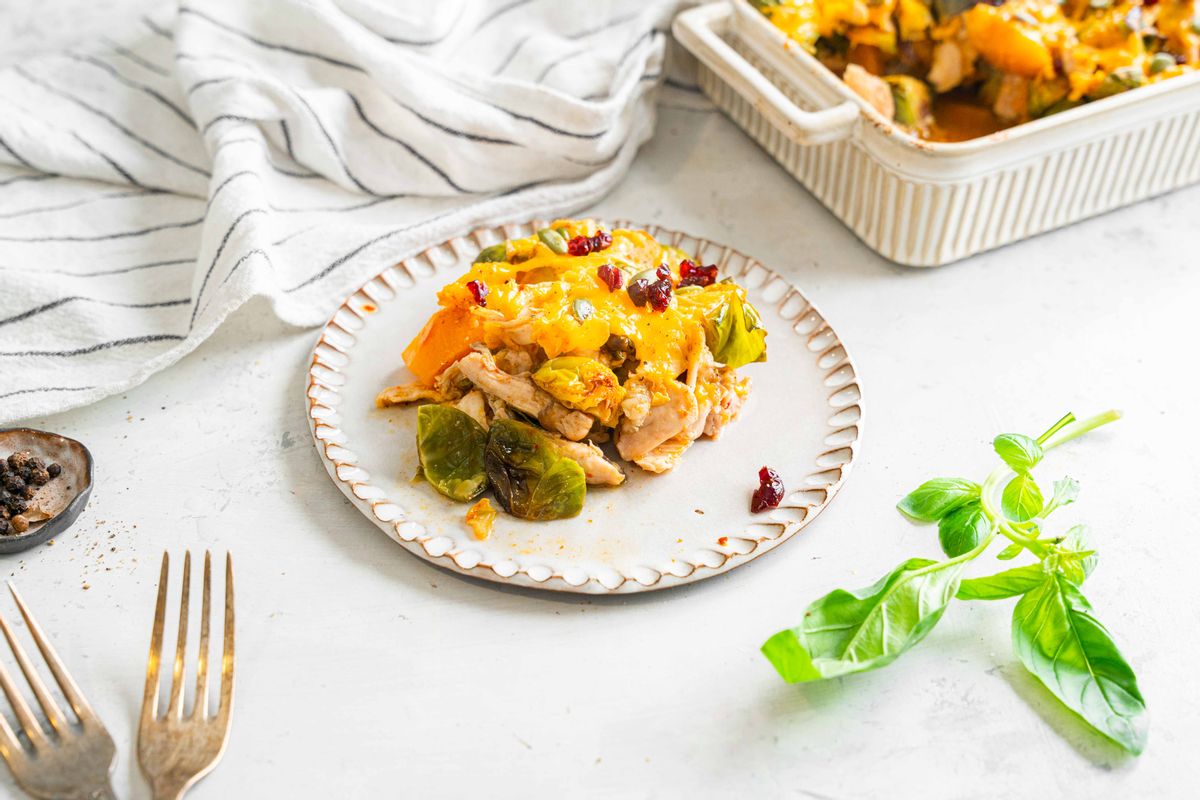 Keto Leftover Turkey Fall Harvest Casserole