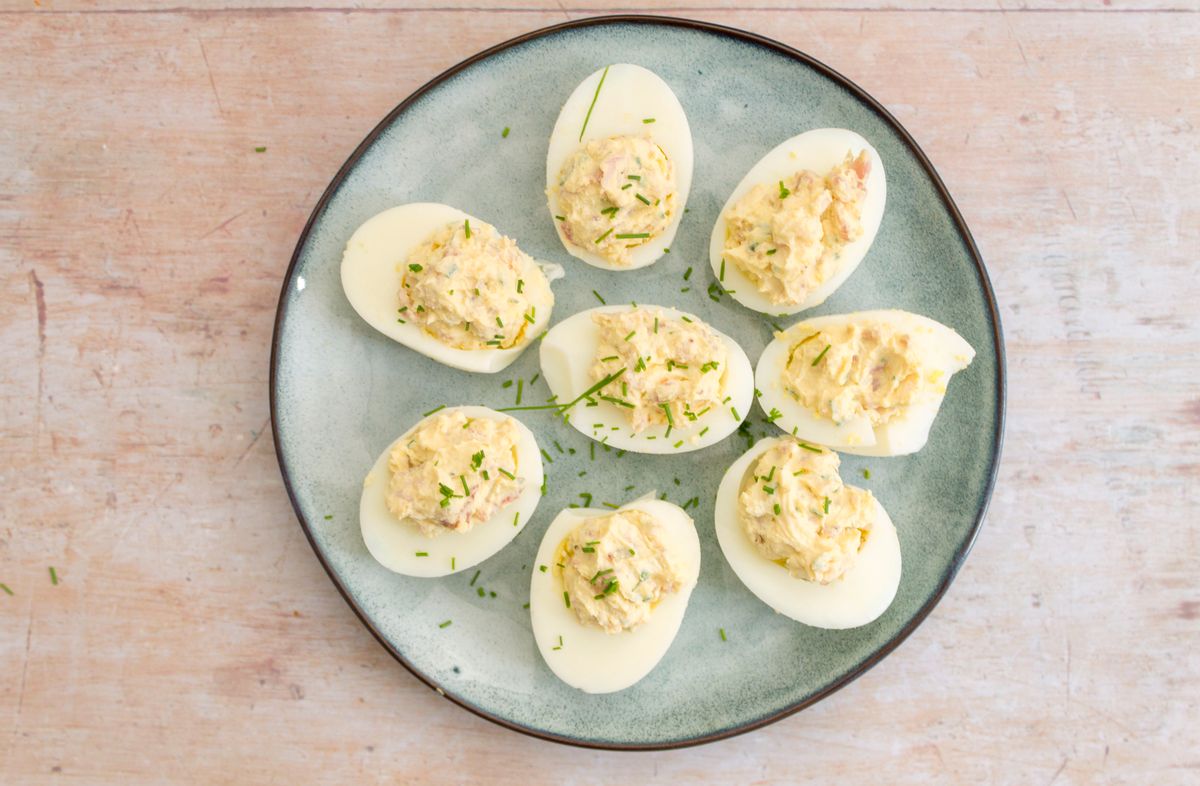 Keto Bacon and Cream Cheese Devilled Eggs