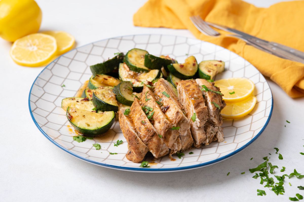 Keto Chicken Asado with Sauteed Zucchini