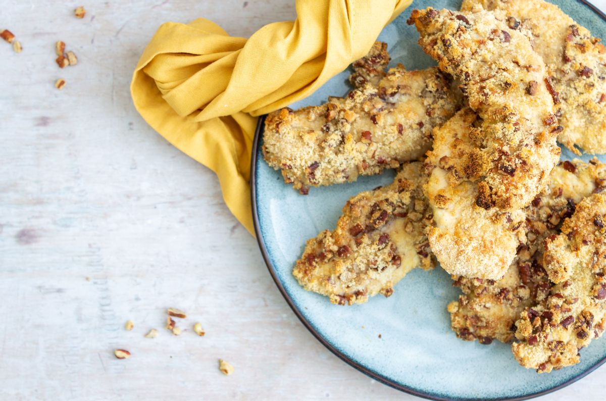 Keto Crunchy Pecan Chicken Tenders