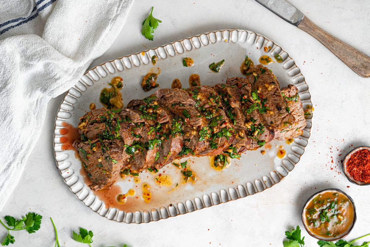 Keto Garlic and Herb Steak Easter Dinner