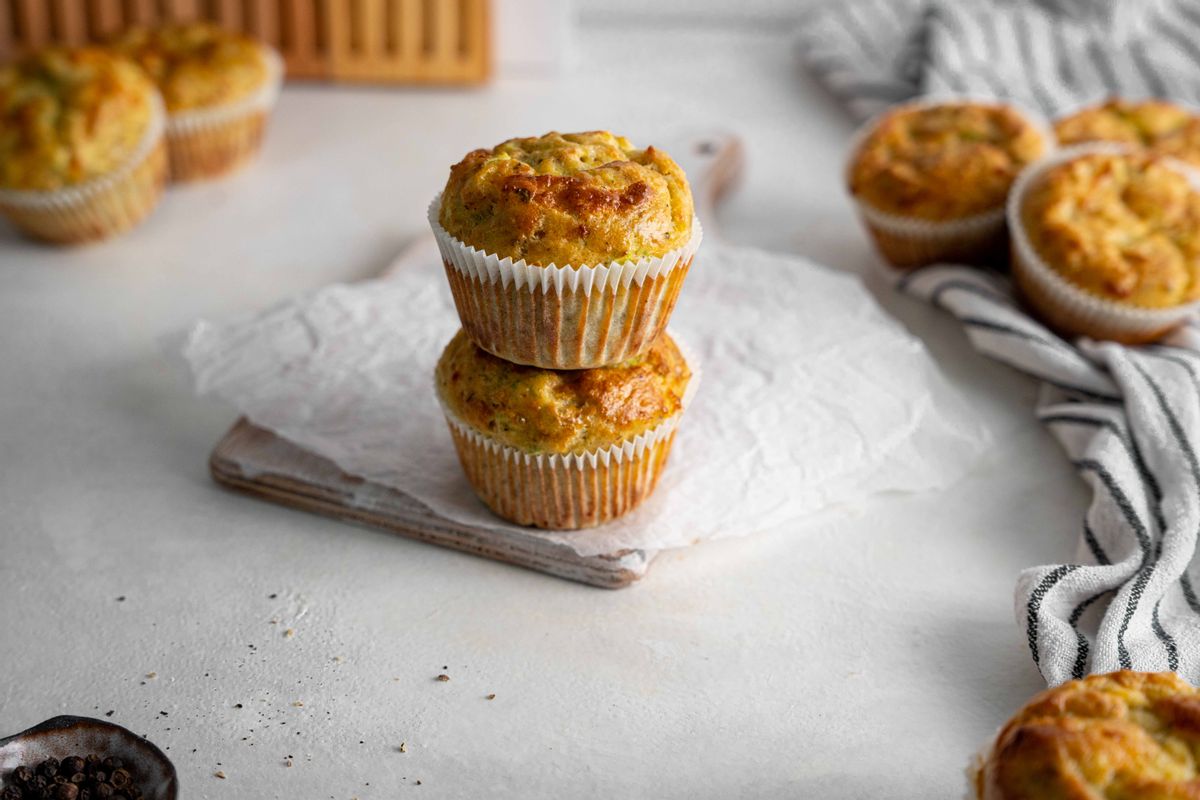 Keto Cheesy Zucchini Muffins with Almond Flour 