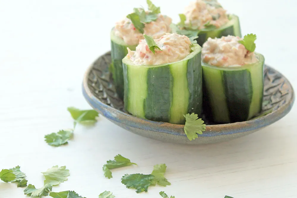 Keto Tuna Mayo Stuffed Cucumber