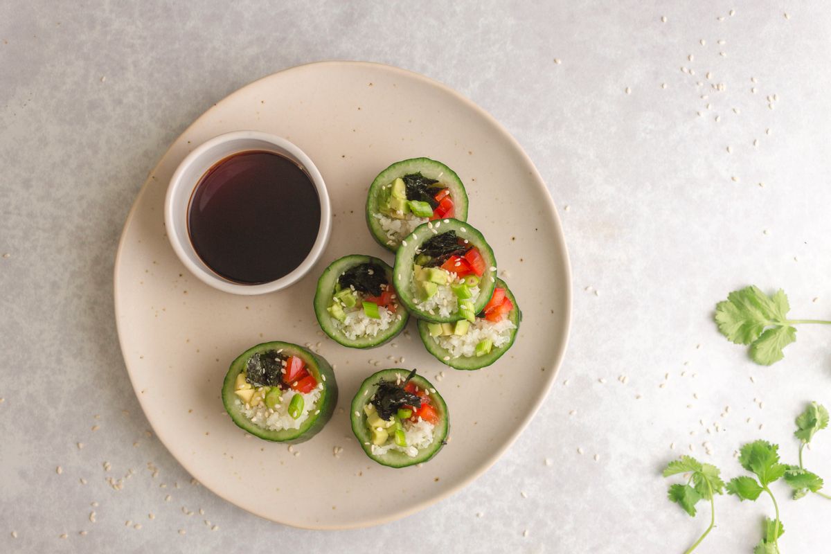 Keto Vegan Cucumber Sushi
