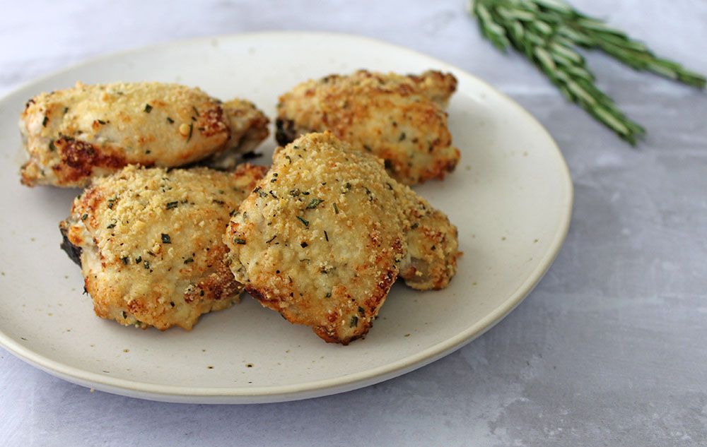 Crispy Parmesan Air Fryer Chicken Thighs