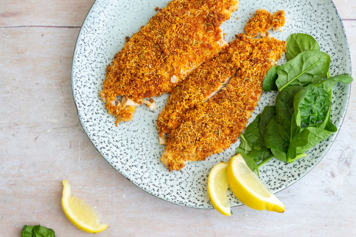 Keto Chorizo Crusted Sea Bass