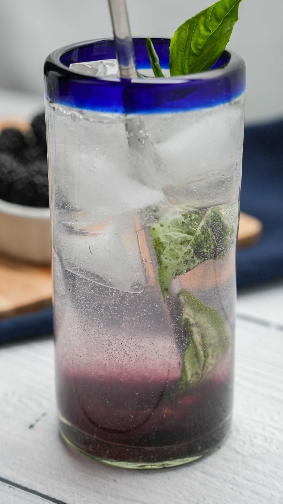 Keto Blackberry Basil Cocktail