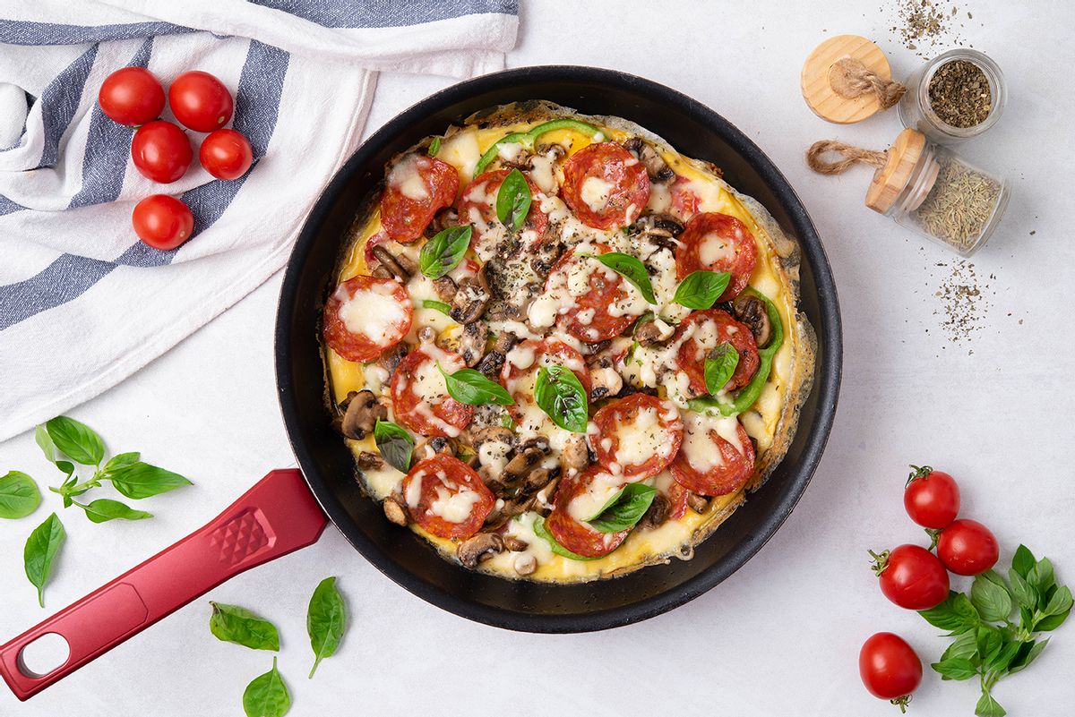 Easy Keto Breakfast Skillet Pizza