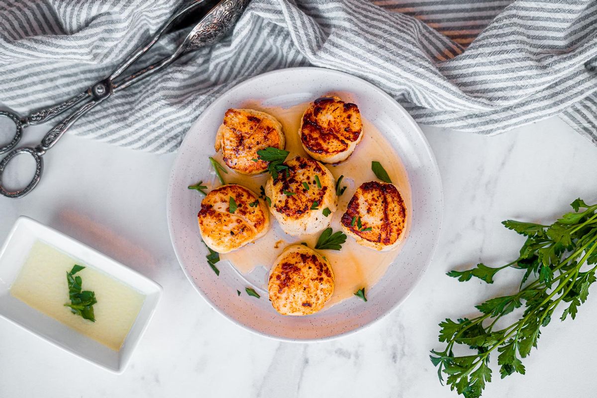 Keto Ghee Seared Scallops