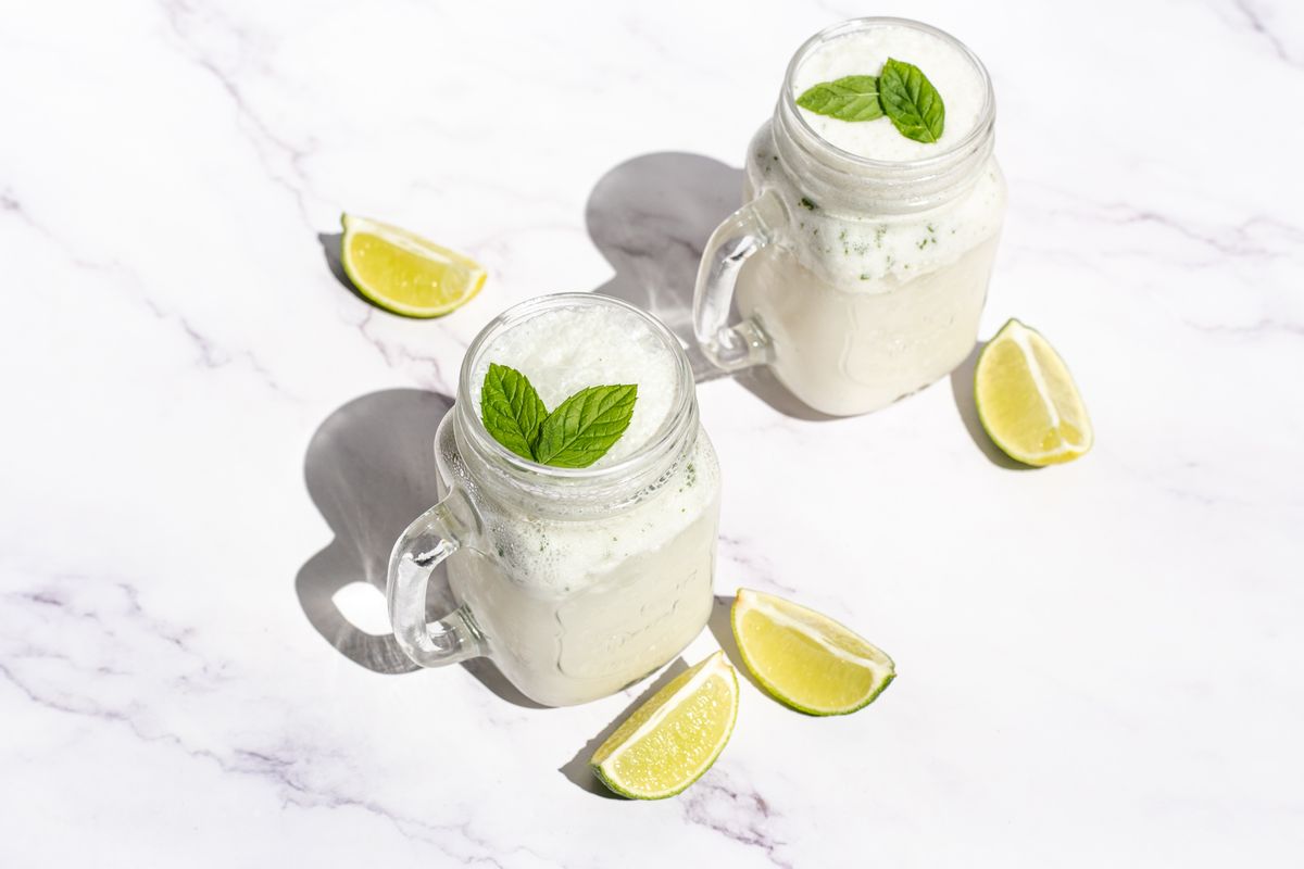 Keto Mojito Cocktail with Coconut, Mint and Lime