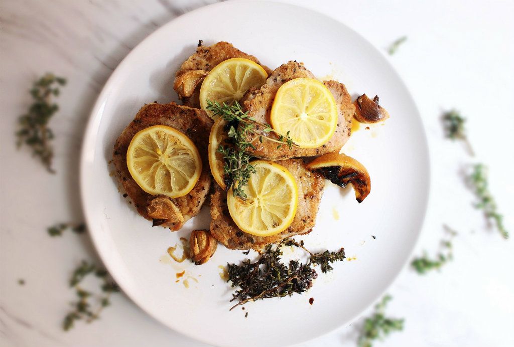 Keto Lemon and Thyme Pork Chops