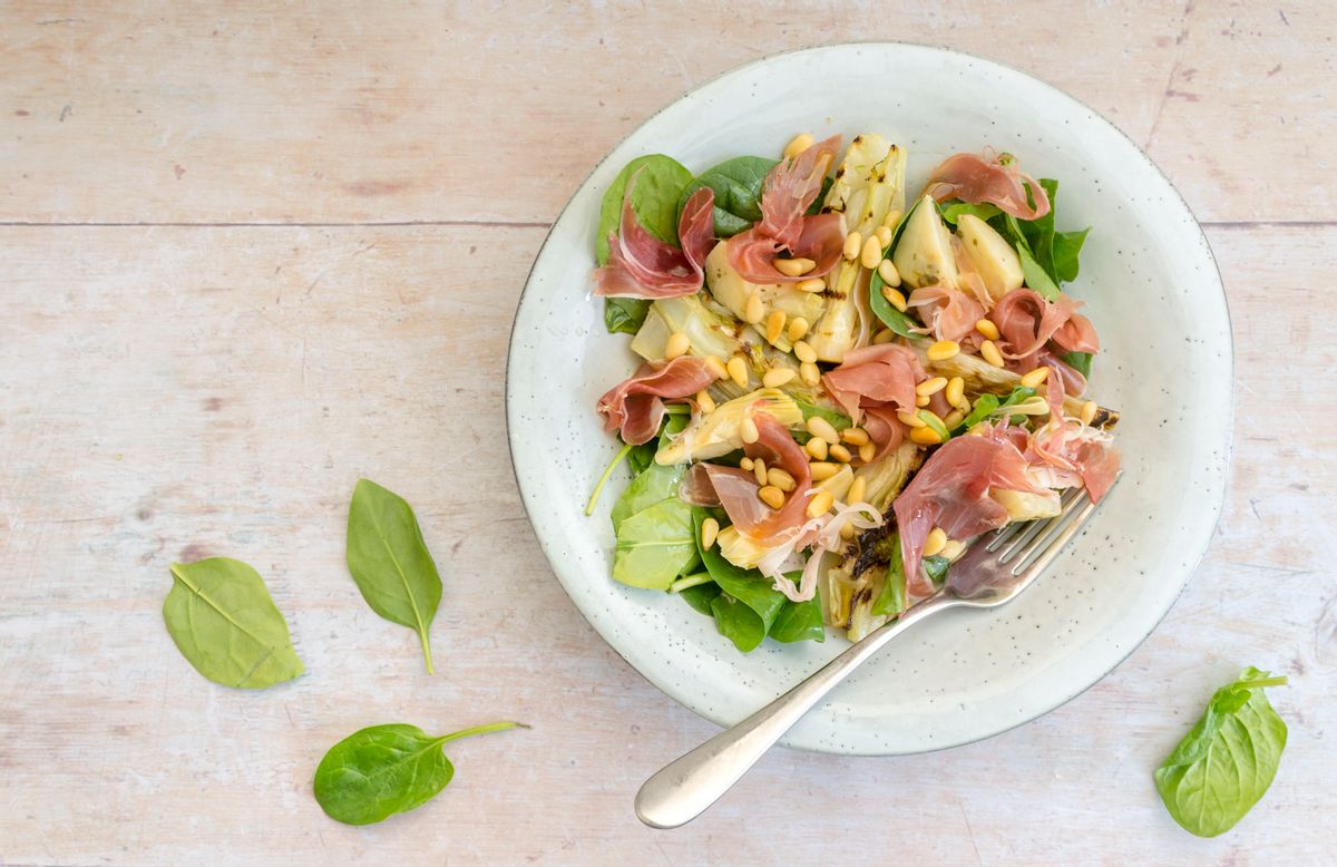 Keto Prosciutto, Fennel and Artichoke Salad