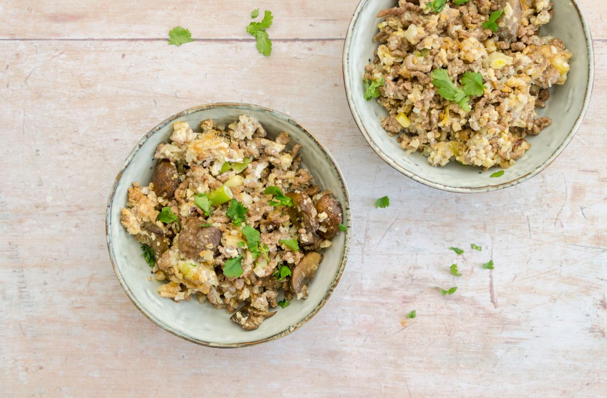 Keto Beef and Mushroom Fried Rice