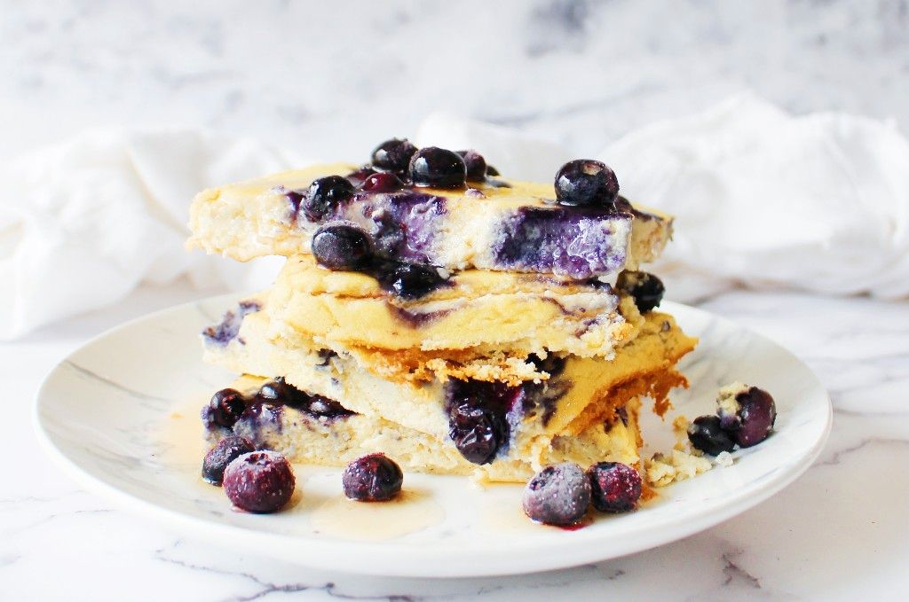 Low Carb Blueberry Sheet Pan Pancakes