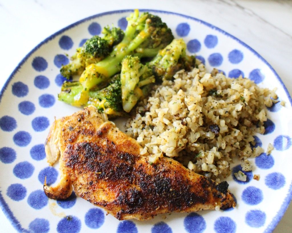 Keto Chicken w Cheesy Broccoli and Rice