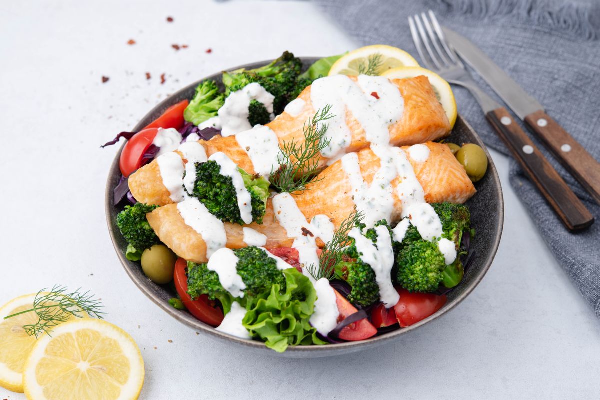 Keto Mediterranean Salmon Bowl