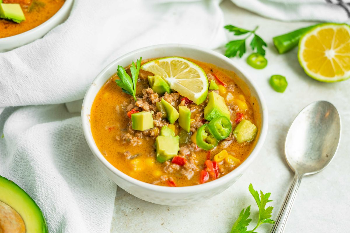 Crock Pot Low-Carb Taco Soup - Keto Taco Soup - Beyer Eats and Drinks