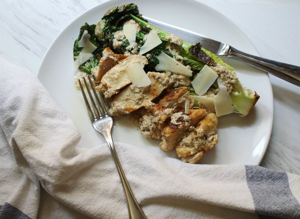 Keto Grilled Chicken Caesar Salad