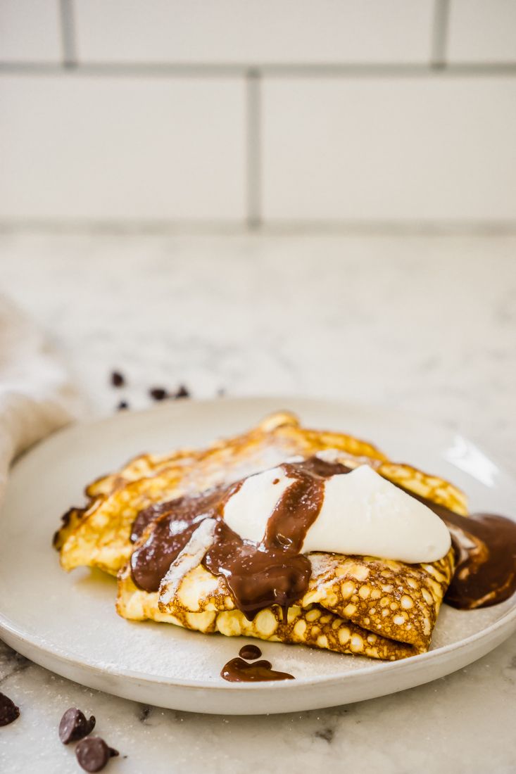 Low Carb Chocolate and Cream Crepes