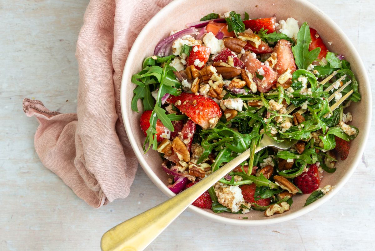 Low Carb Simple Strawberry and Feta Side Salad