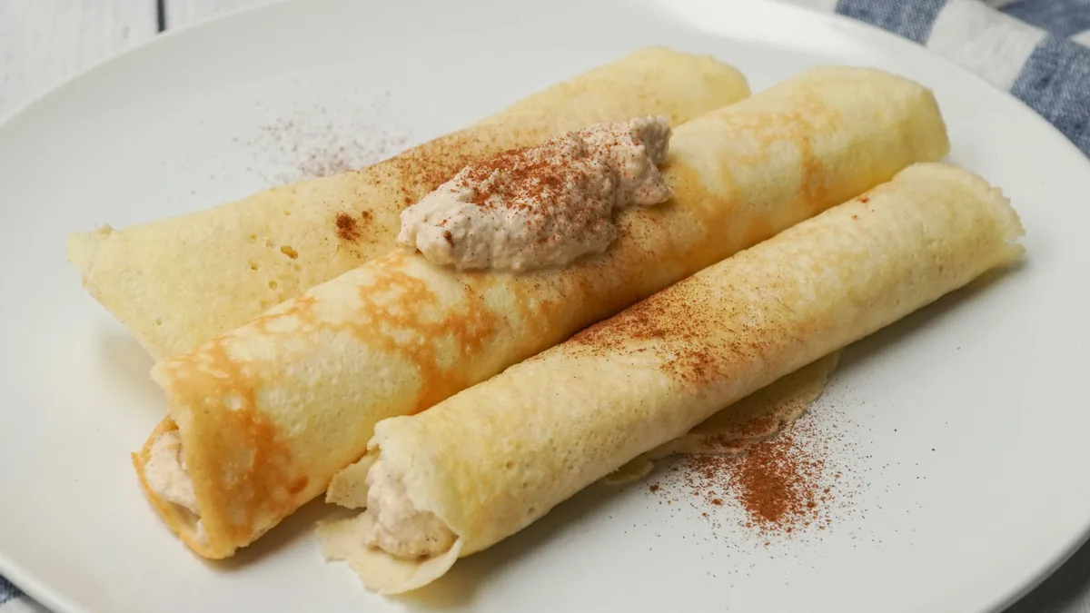 Best Keto Crepes with Spiced Whipped Cream