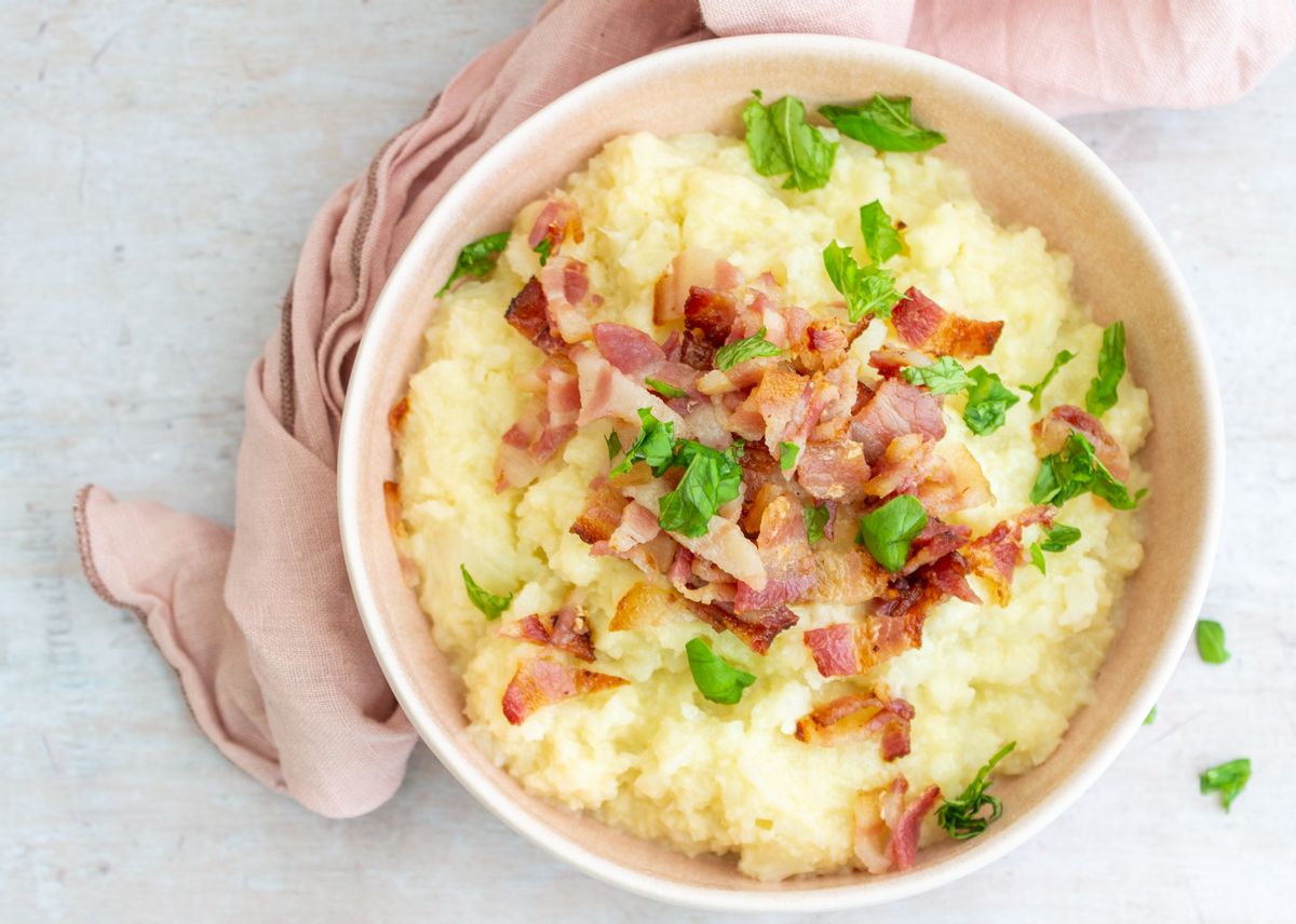 Keto Three Cheese Mash with Bacon