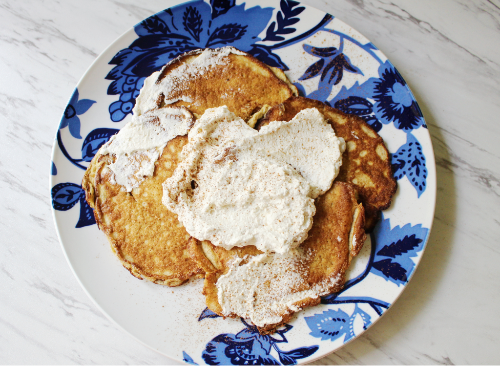 Keto Egg Fast Spiced Pancakes w Whipped Cream