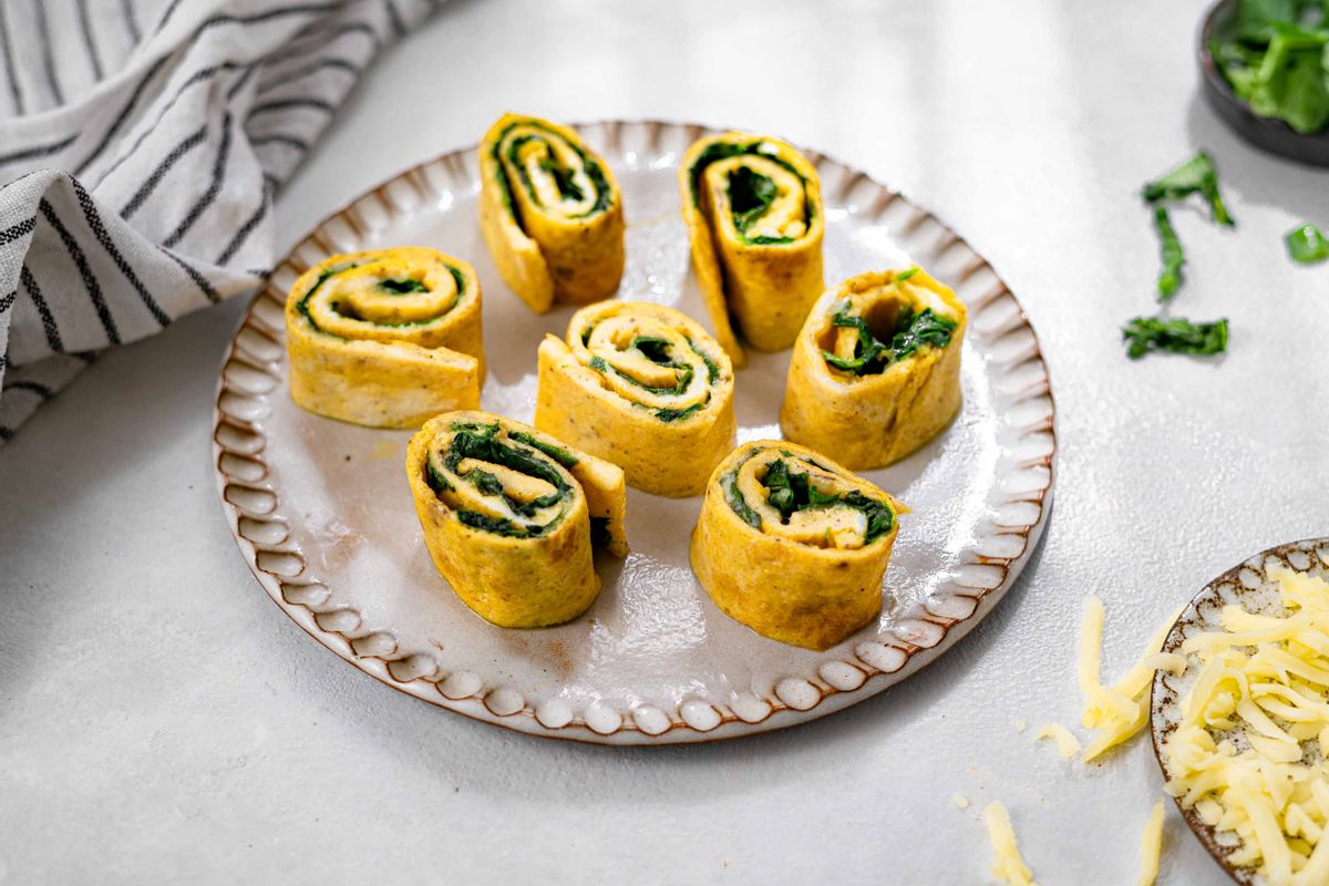 Keto Low GI Spinach Omelet Rolls