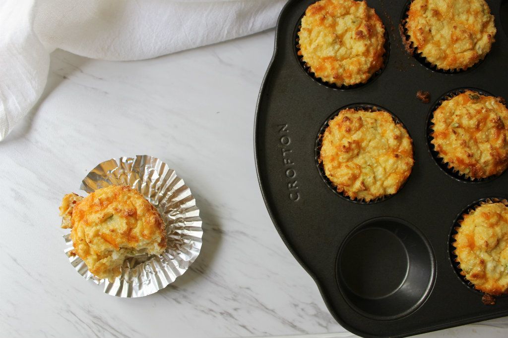 Keto Cauliflower Cheddar Muffins