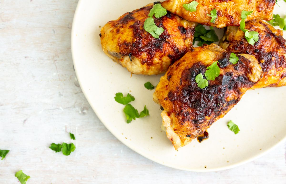 Keto Harissa Roasted Chicken Thighs