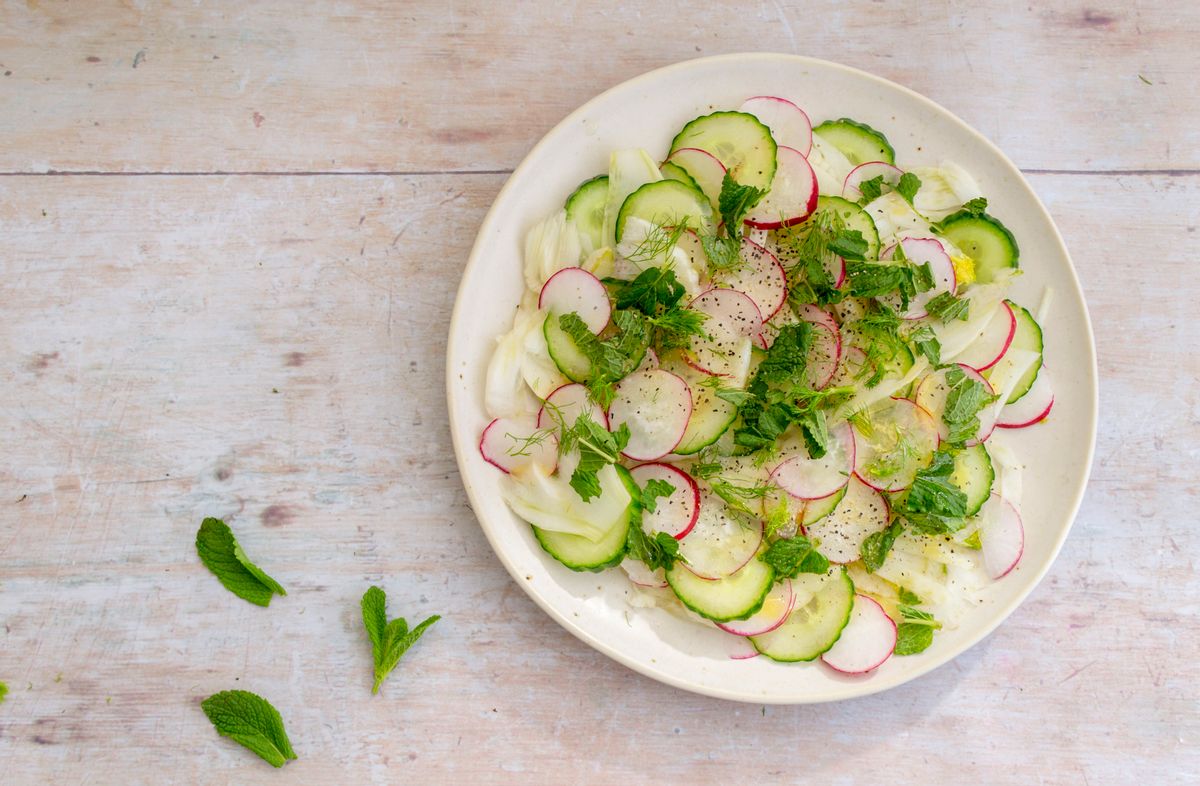 Keto Fennel, Cucumber and Radish Carpaccio