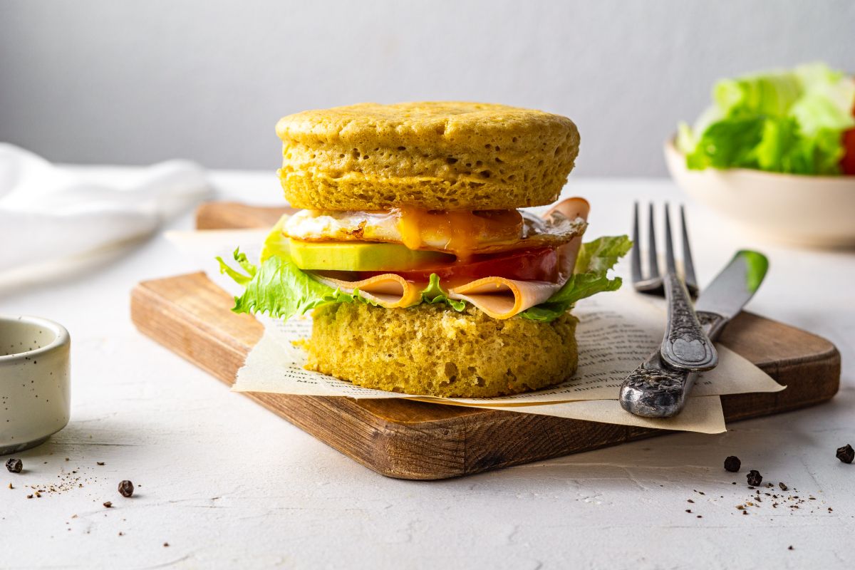 Keto Turkey Avocado and Egg Breakfast Sandwich 