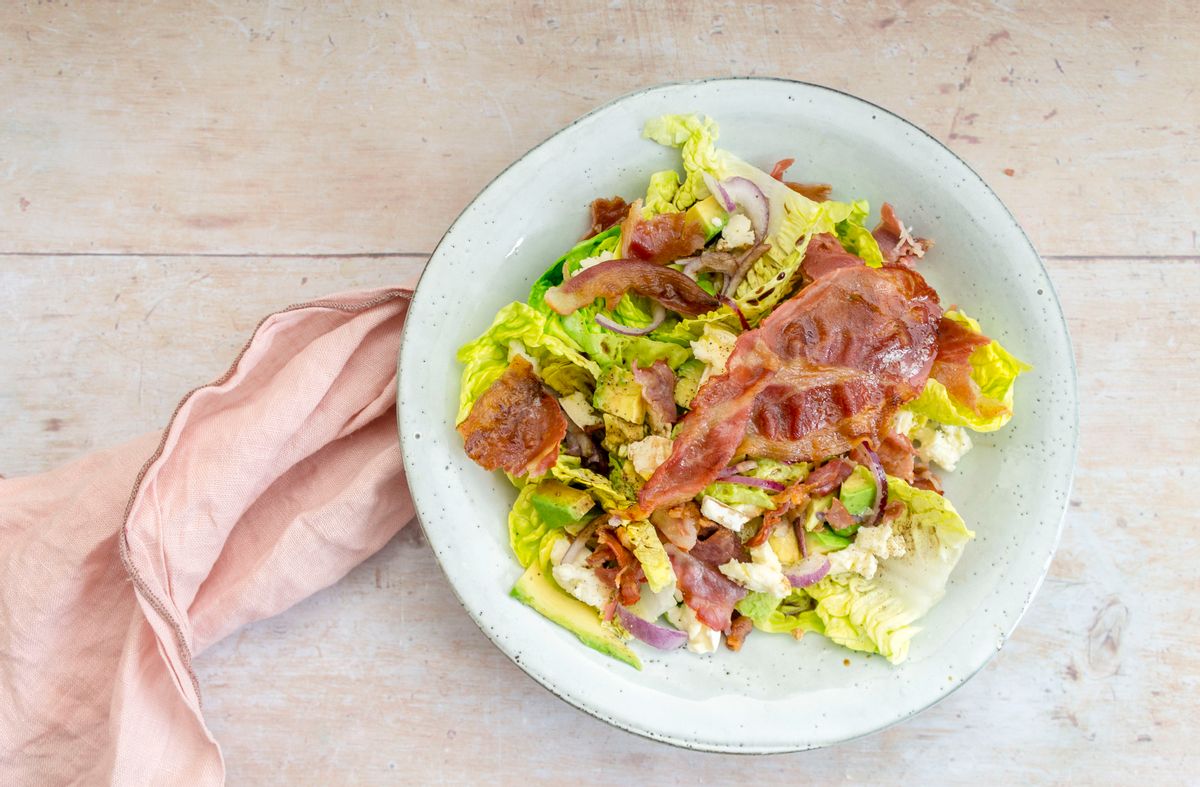 Low Carb Balsamic Bacon, Brie and Avocado Salad