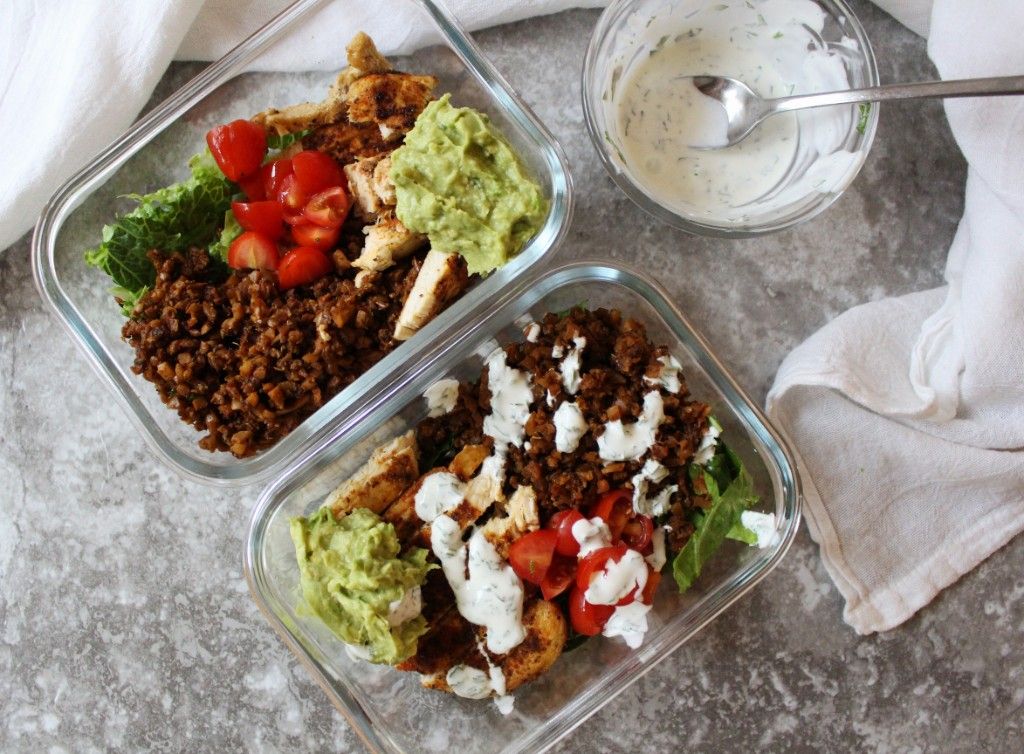 Meal Prep Chicken Burrito Bowls - Creme De La Crumb