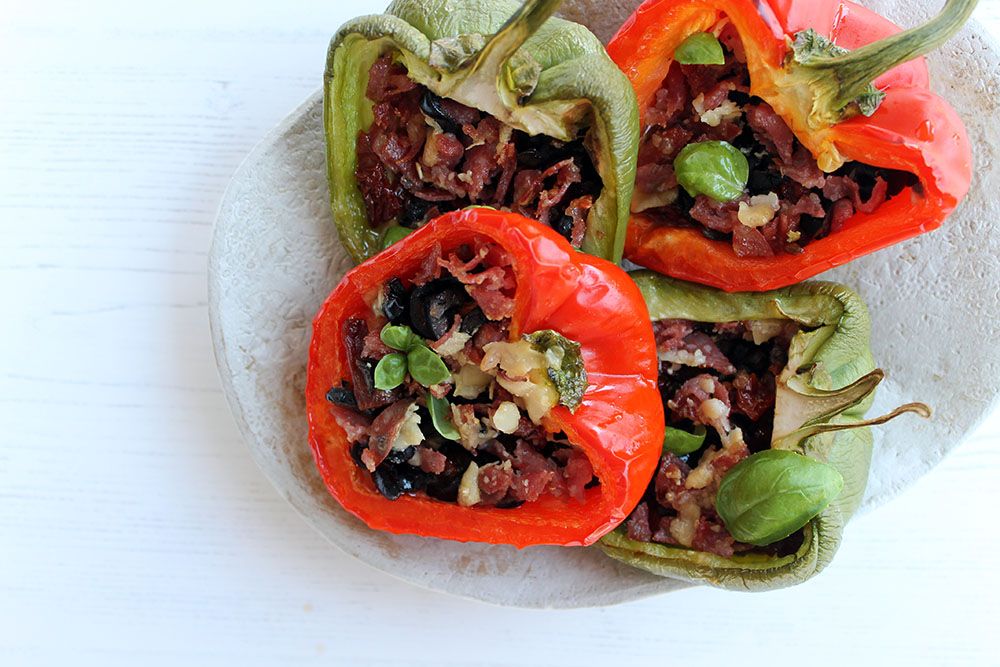 Low Carb Stuffed Pizza Peppers