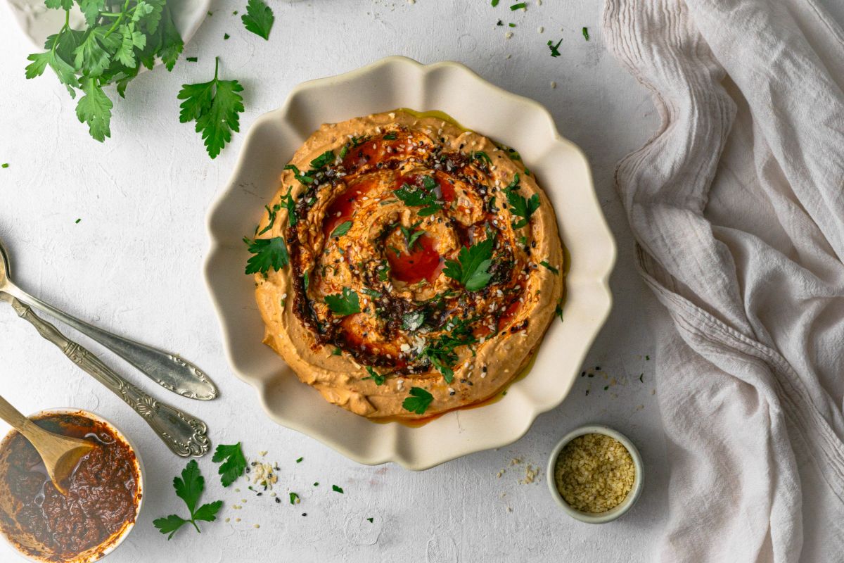 Keto Harissa Whipped Feta Dip