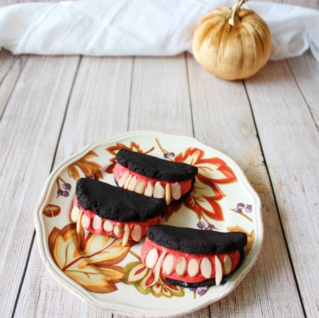 Low Carb Halloween Vampire Cookie Sandwiches